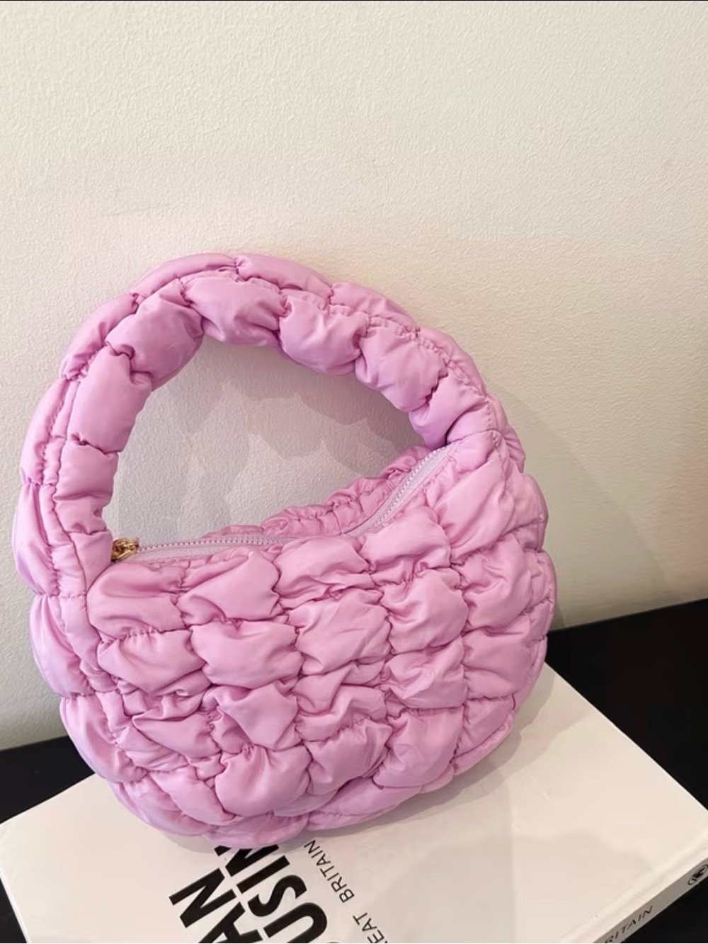 Cute Mini Puffy Quilted Handbag - Pink